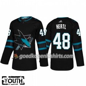 San Jose Sharks Tomas Hertl 48 Adidas 2018-2019 Alternate Authentic Shirt - Kinderen